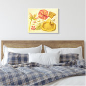 Blume Butterfly Mushroom Wasserfarbe Malerei Leinwanddruck (Insitu (Schlafzimmer))