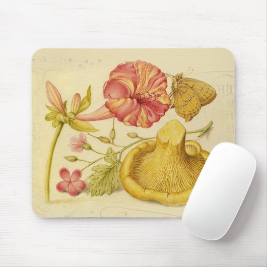 Blume Butterfly Mushroom Wasserfarbe Malerei Mousepad (Mit Mouse)