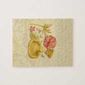 Blume Butterfly Mushroom Wasserfarbe Malerei Puzzle (Horizontal)