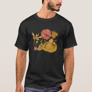 Blume Butterfly Mushroom Wasserfarbe Malerei T-Shirt