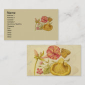 Blume Butterfly Mushroom Wasserfarbe Malerei Visitenkarte (Vorne/Hinten)