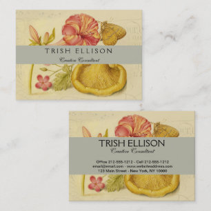 Blume Butterfly Mushroom Wasserfarbe Malerei Visitenkarte