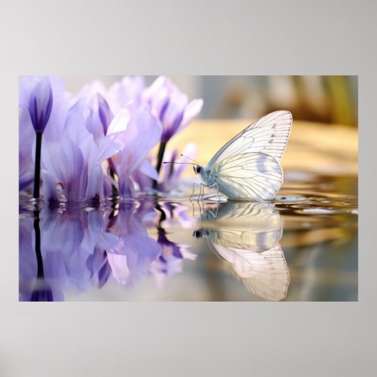 Blume Butterfly Nature Serene Tranquil Poster (Vorne)
