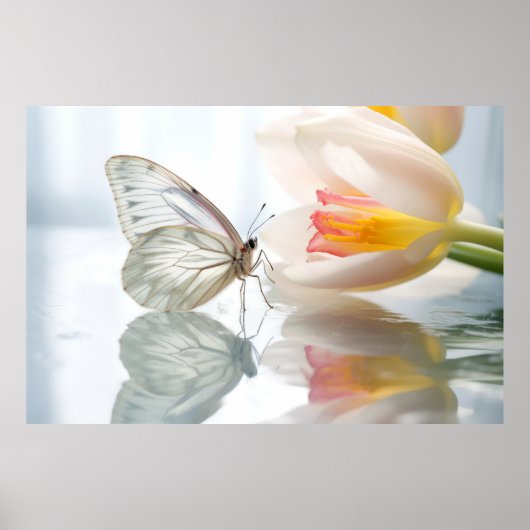 Blume Butterfly Nature Serene Tranquil Poster (Vorne)