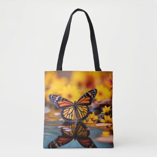 Blume Butterfly Nature Serene Tranquil Tasche (Vorderseite)