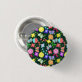 Blume Butterfly Regenbogen Button (Vorne & Hinten)