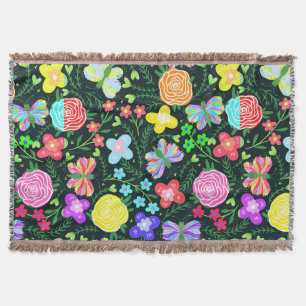 Blume Butterfly Regenbogen Decke