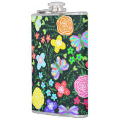 Blume Butterfly Regenbogen Flachmann (Links)