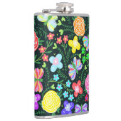 Blume Butterfly Regenbogen Flachmann (Rechts)
