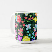 Blume Butterfly Regenbogen Kaffeetasse (Vorderseite Links)