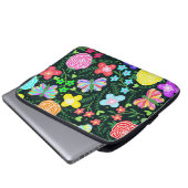 Blume Butterfly Regenbogen Laptopschutzhülle (Vorne Knopf)