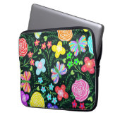 Blume Butterfly Regenbogen Laptopschutzhülle (Vorderseite Links)