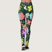 Blume Butterfly Regenbogen Leggings (Rückseite)
