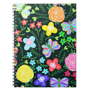Blume Butterfly Regenbogen Notizblock