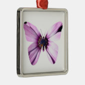 Blume Butterfly Silbernes Ornament (Rechts)