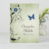 Blume Butterfly Wedding Einladung, Empfang & UAWG Einladung (Stehend Vorderseite)