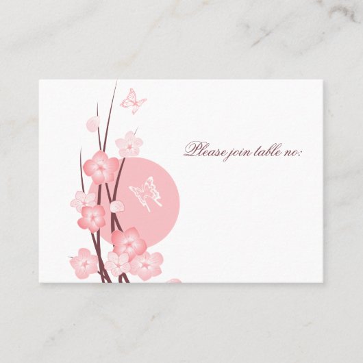 Blume Butterfly Wedding Party Table Platzkarte (Vorderseite)