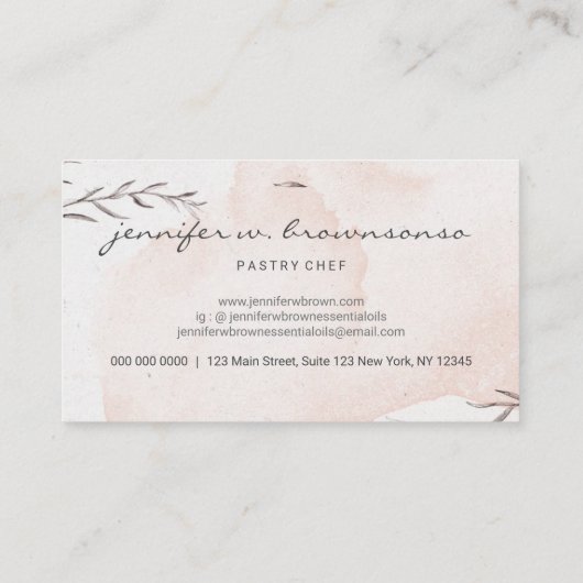 Blume Cake Design Bäckerei Konditorei Visitenkarte (Rückseite)