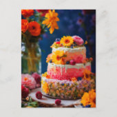 Blume Cake Postkarte (Vorderseite)