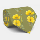 Blume California Poppy Garden Krawatte (Gerollt)