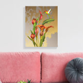 Blume - Calla Lilies und Hummingbird Leinwanddruck (Insitu (Wohnzimmer))