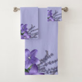 Blume Campanula Lavendel Lila Hintergrund Badhandtuch Set (Insitu)