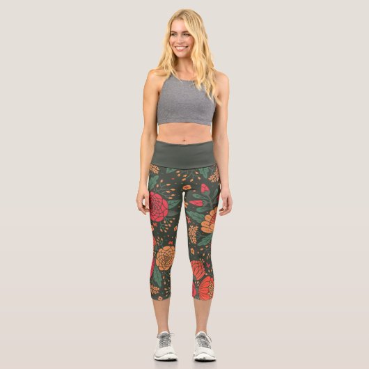 Blume Capri Leggings (Vorderseite)