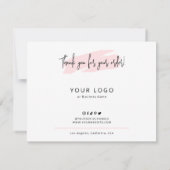 Blume Care Card Weiblich Rosa Wasserfarbe Dankeskarte (Rückseite)