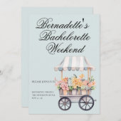 Blume Cart Bach Party Einladung (Vorne/Hinten)