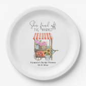 Blume Cart Brautparty Pappteller (Vorderseite)