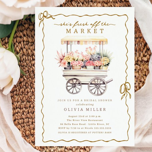 Blume Cart Bridal Dusche Einladung