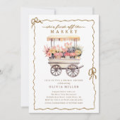 Blume Cart Bridal Dusche Einladung (Vorderseite)