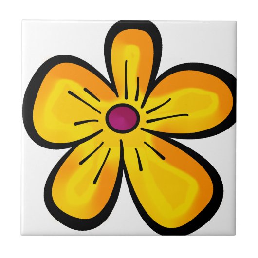 Blume Cartoon Fliese (Vorderseite)