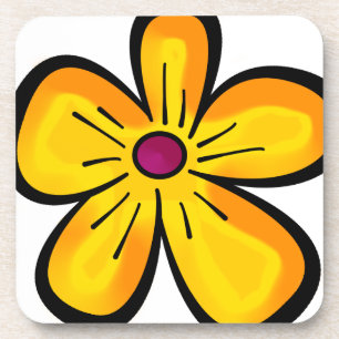 Blume Cartoon Getränkeuntersetzer
