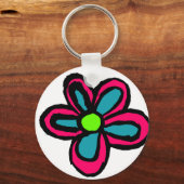 Blume Cartoon Schlüsselanhänger (Vorderseite)