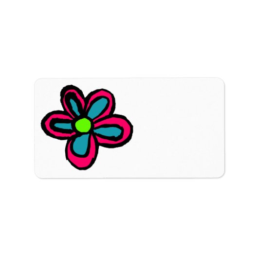 Blume Cartoon Statuette Adressaufkleber (Vorne)