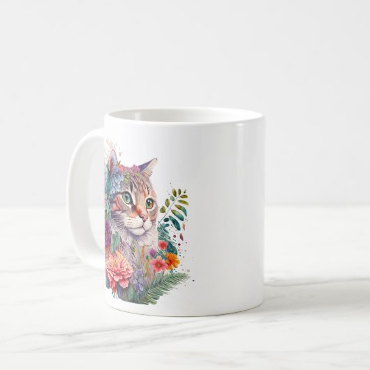 Blume Cat #1 Kaffeetasse (Vorderseite Links)