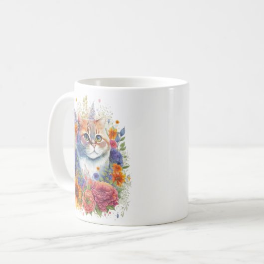 Blume Cat #3 Kaffeetasse (Vorderseite Links)