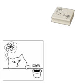 Blume Cat Art Briefmarke Gummistempel (Stempel)