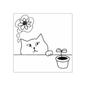 Blume Cat Art Briefmarke Gummistempel (Prägung)