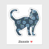 Blume Cat Blue Daisy Cats Aufkleber (Blatt)