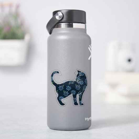 Blume Cat Blue Daisy Cats Aufkleber (HydroFlask)