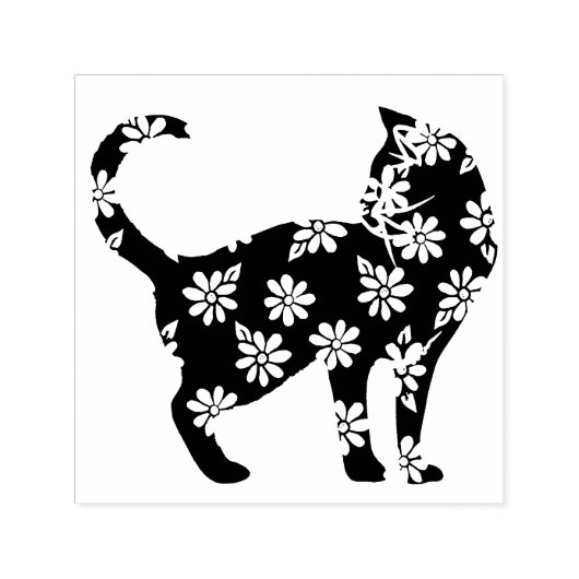 Blume Cat Blue Daisy Cats Permastempel (Design)
