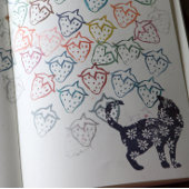 Blume Cat Blue Daisy Cats Permastempel