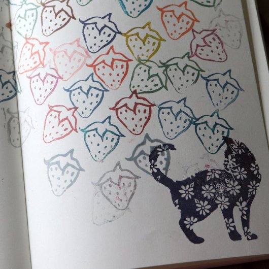 Blume Cat Blue Daisy Cats Permastempel