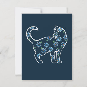 Blume Cat Blue Daisy Cats Postkarte
