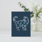 Blume Cat Blue Daisy Cats Postkarte (Stehend Vorderseite)