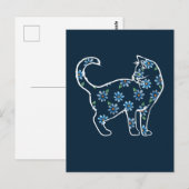 Blume Cat Blue Daisy Cats Postkarte (Vorne/Hinten)