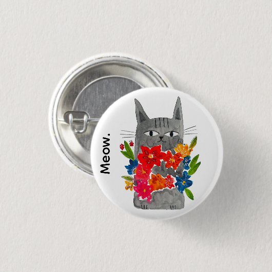 Blume Cat Button (Vorne & Hinten)