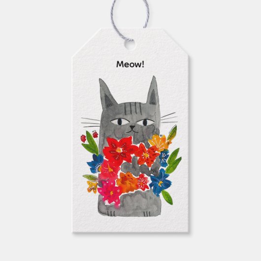 Blume Cat Geschenkanhänger (Vorderseite)